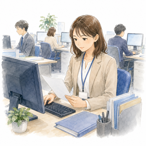 2. 勤めます（つとめます）［会社に～］— bekerja di perusahaan.png