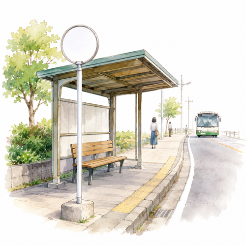 13. バス停（バスてい）— halte bus.png