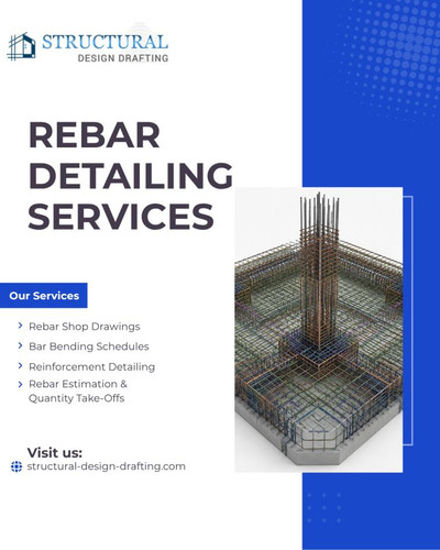 Structural Design Drafting provides practical Rebar Detailing Services for residential, commercial, and industrial projects. We prepare reinforcement drawings from structural plans and project specifications, covering beams, columns, slabs, foundations, shear walls, and other RCC elements. Whether you need individual element detailing or complete rebar documentation, we provide straightforward support based on your project needs. Choose our Rebar Detailing Services in Seattle for accurate drawings, clear schedules, and dependable project support.

Our Services:
Rebar Shop Drawings
Bar Bending Schedules (BBS)
Reinforcement Detailing
Rebar Estimation & Quantity Take-Offs

Visit Us: https://structural-design-drafting.com/2d-3d-structural-drafting/rebar-detailing-services.html