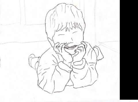 Pencil sketch of a child