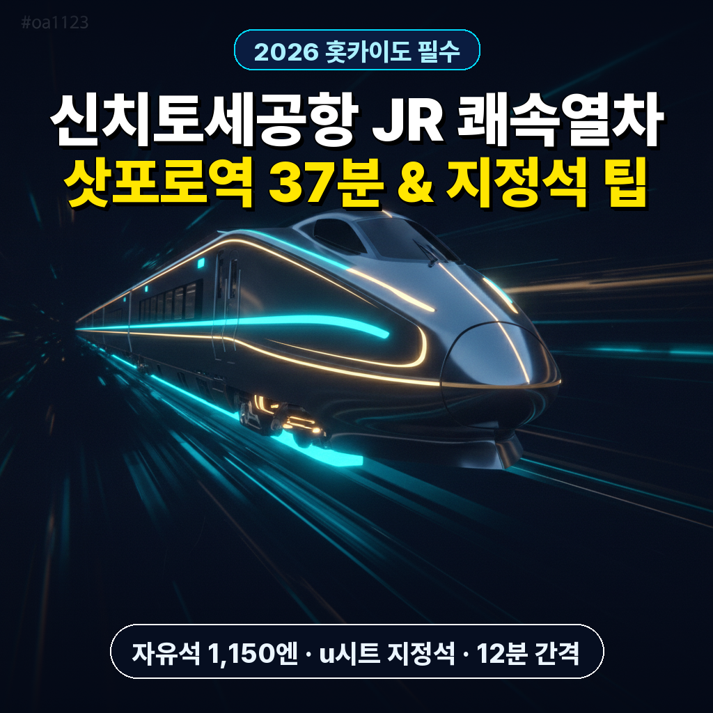 삿포로 신치토세 공항에서 삿포로역 JR 쾌속 에어포트 열차 요금·지정석·시간표 (37분 주파)