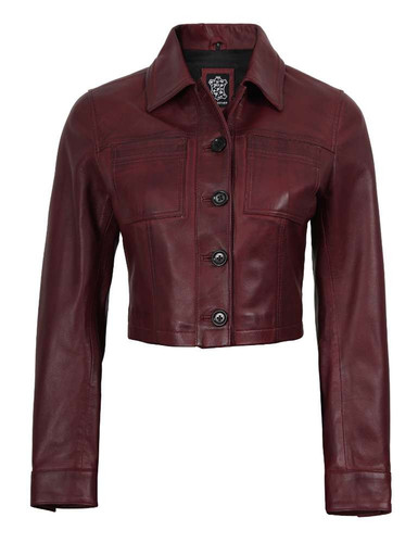 133318 Mabel Women's Cropped Jacket Maroon Wax RL 1773048557.jpg