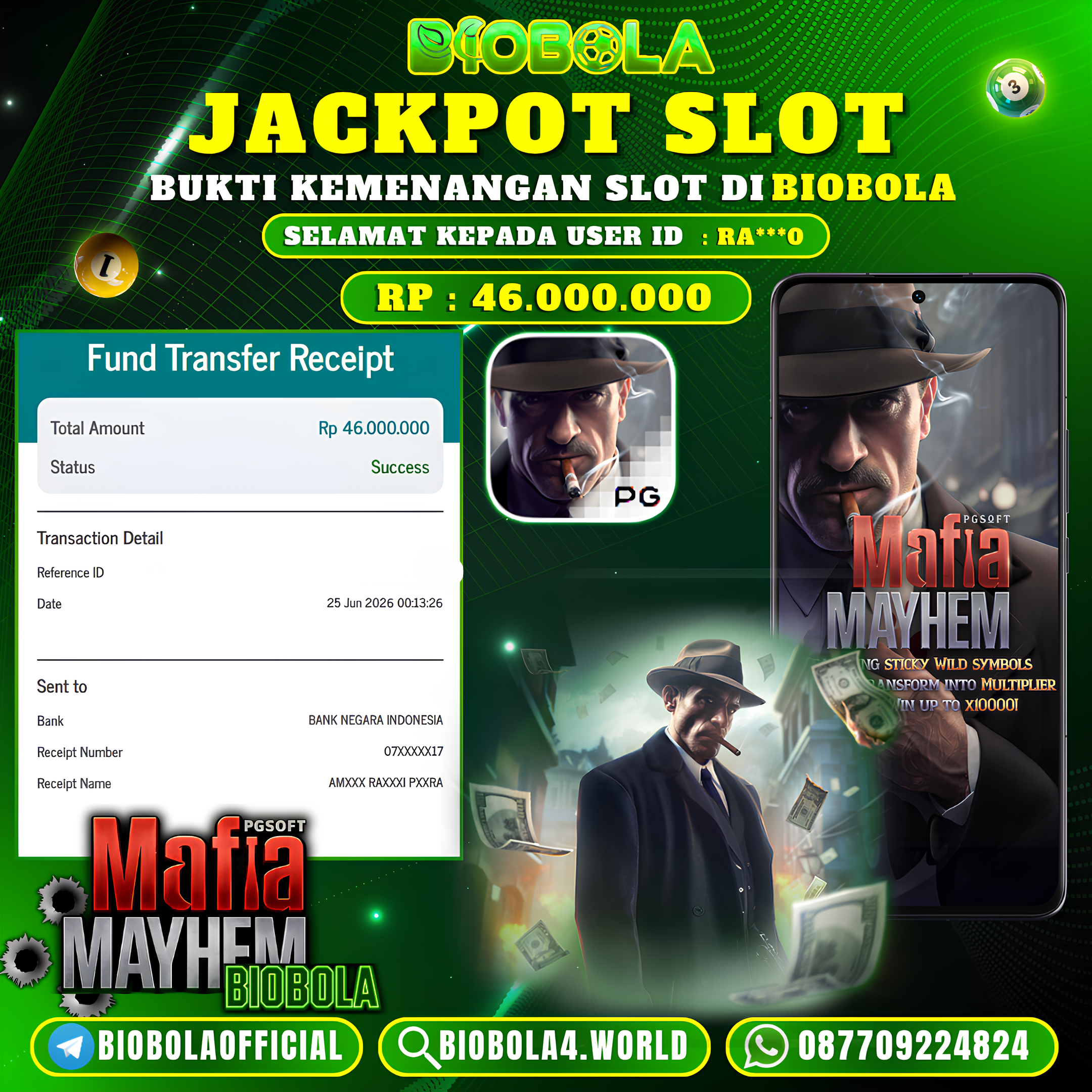 JP " Mafia Mayhem " PG SOFT)  46.000.000 JT BIOBOLA DI BAYAR LUNAS !!
