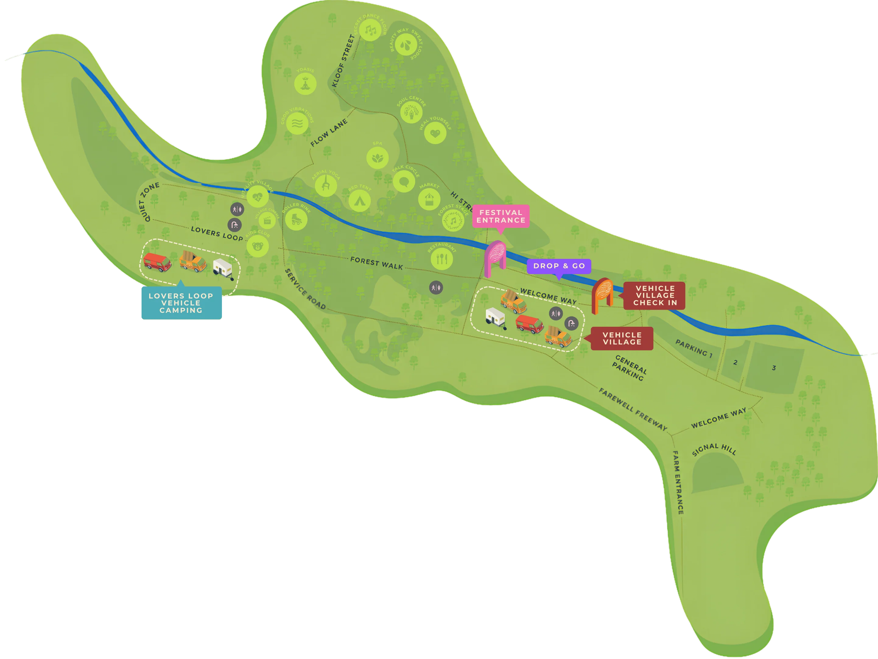 Vehicle Camping Areas Map