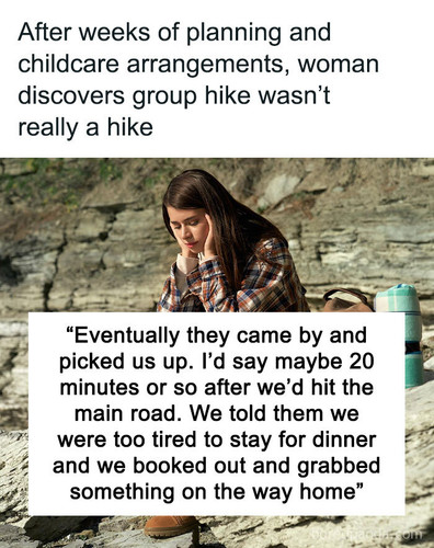 underprepared hike friends ditching sharing.jpg