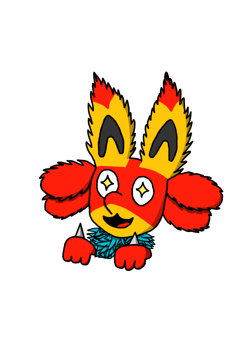 a very crude drawing of my lucario fursona