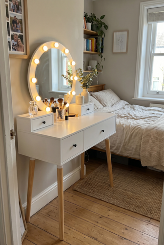 Dressing table with lights from DHS for bright makeup prep.png