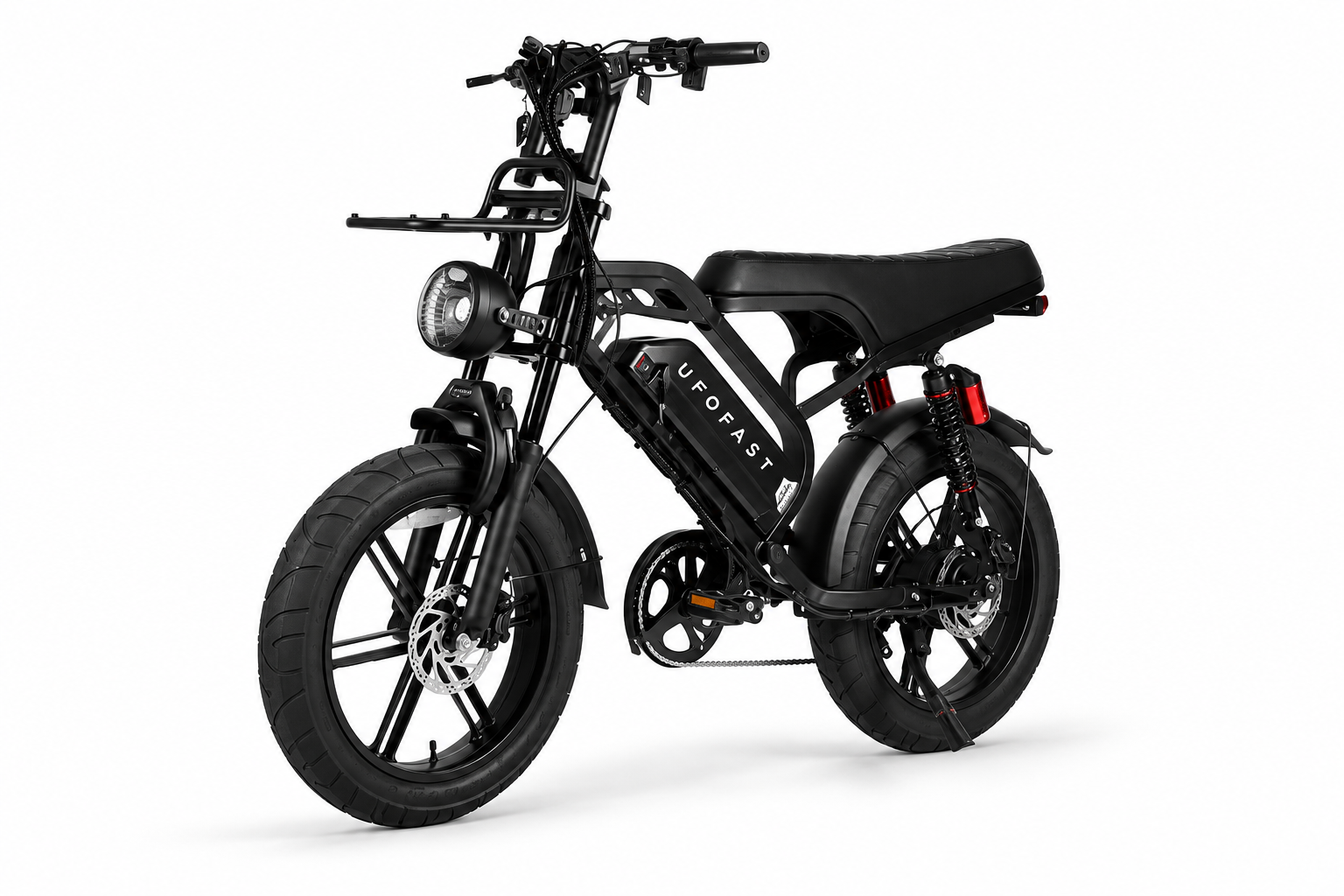 Side view of the V-Raptor model, an aggressive-looking electric sports bike.