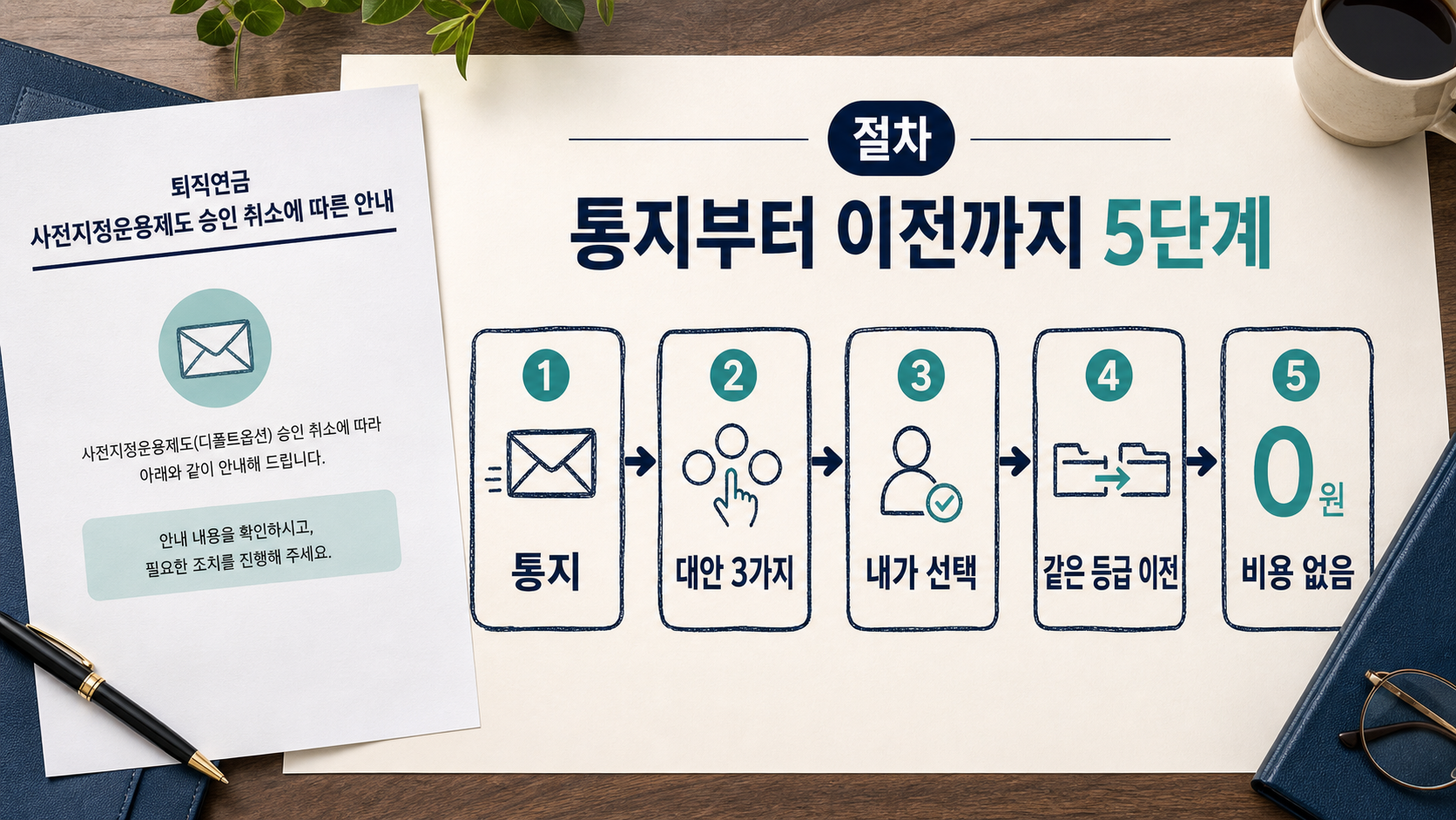 승인취소 통지부터 같은 위험등급 이전까지 다섯 단계 순서를 정리한 절차 이미지