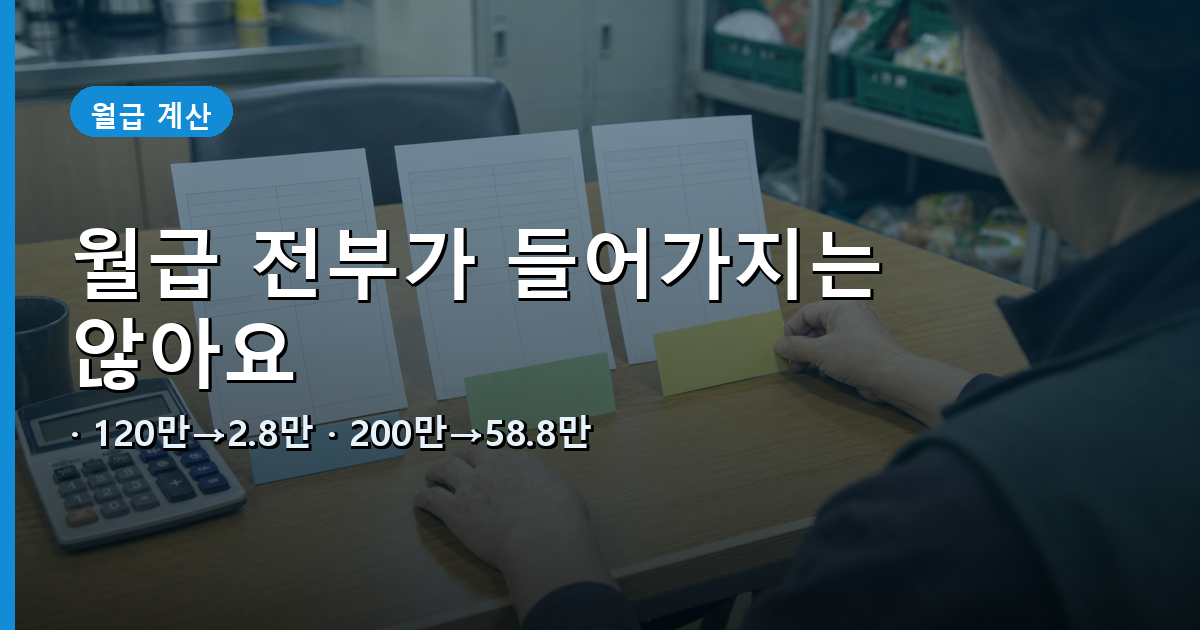 월급 120만·150만·200만원의 기초연금 근로소득 반영액 계산 비교