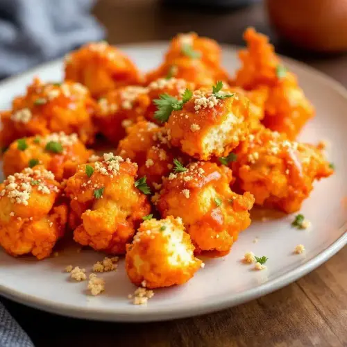 crispy buffalo cauliflower football bites preparation.webp