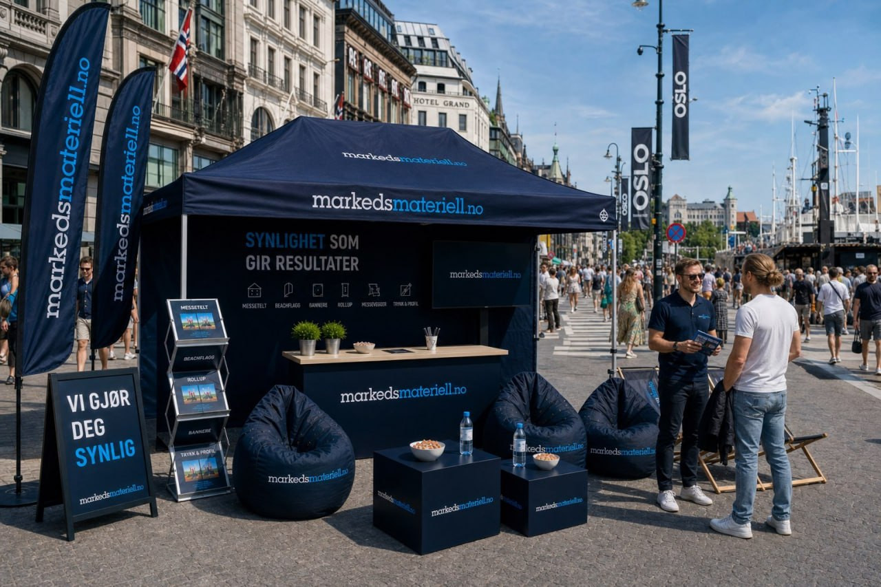 Markedsmateriell ved sjøen og utendørs arrangementer