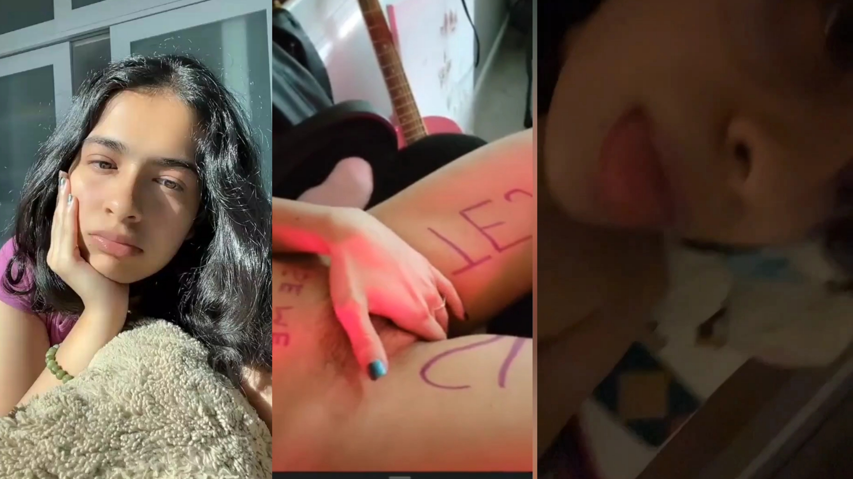 Gorgeous teen 18+ girl pussy  leaking mms video