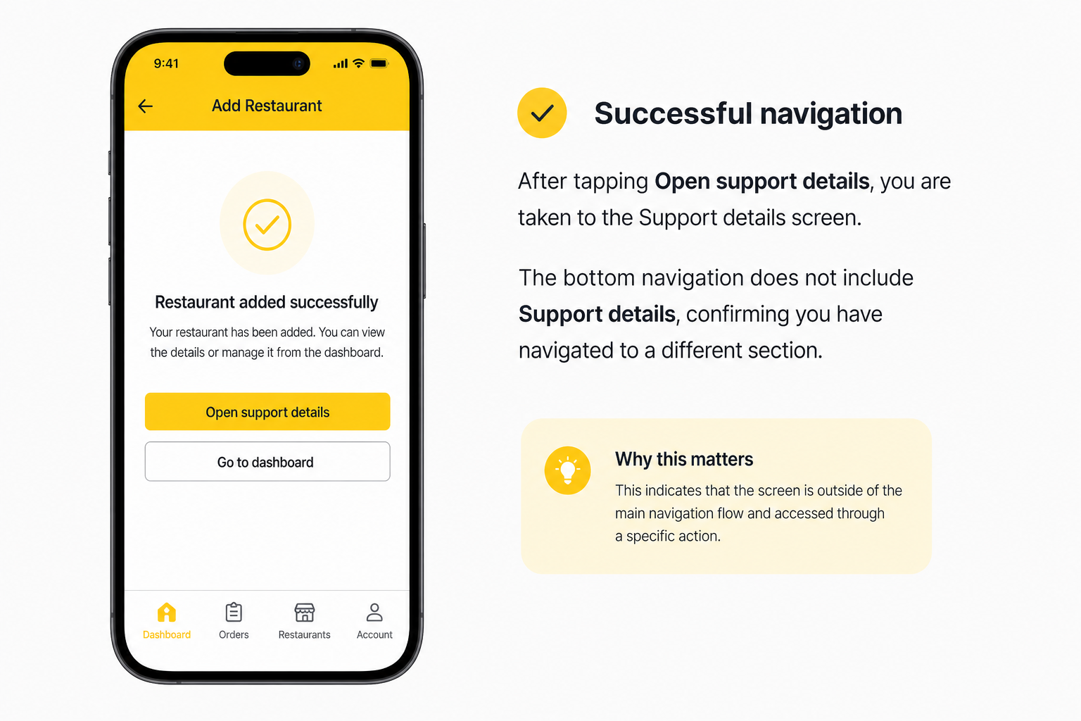 Button action still opens a screen that is hidden from navigation