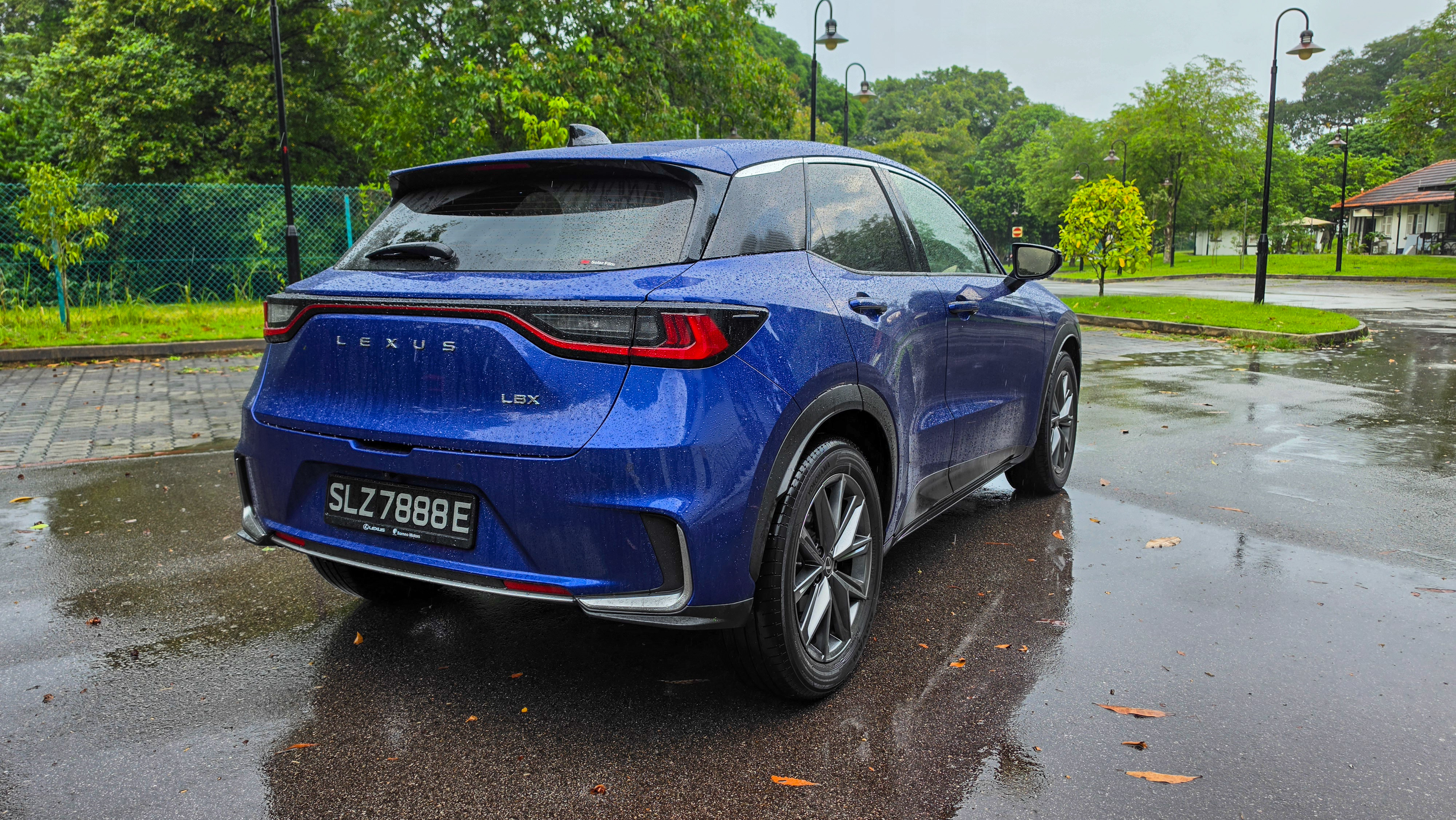 Lexus LBX rear to side view