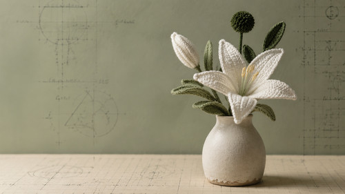 Crochet White Lily Botanical Sculpture.jpg