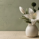 Crochet White Lily Botanical Sculpture