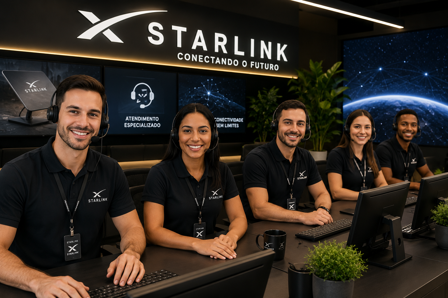 Atendimento de suporte online para instalação e configuração do roteador Starlink