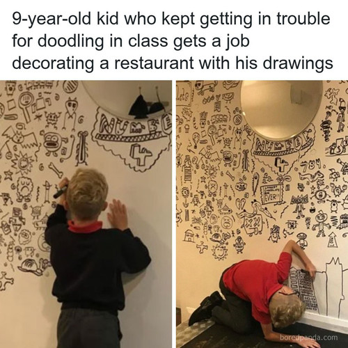doodle boy decorates restaurant joe whale.jpg