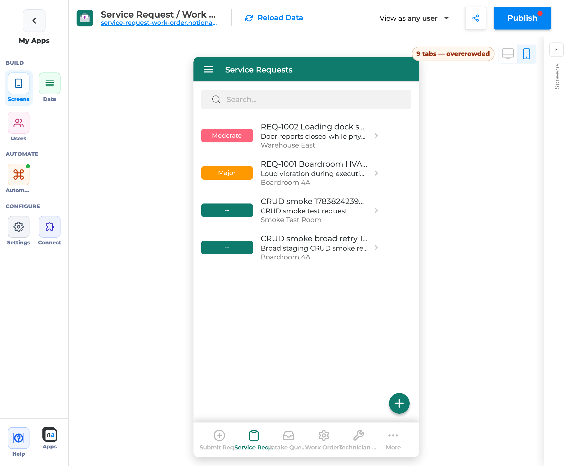 Phone list preview still using stack navigation
