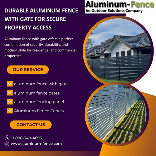 Durable Aluminum Fence with Gate for Secure Property Access.jpg