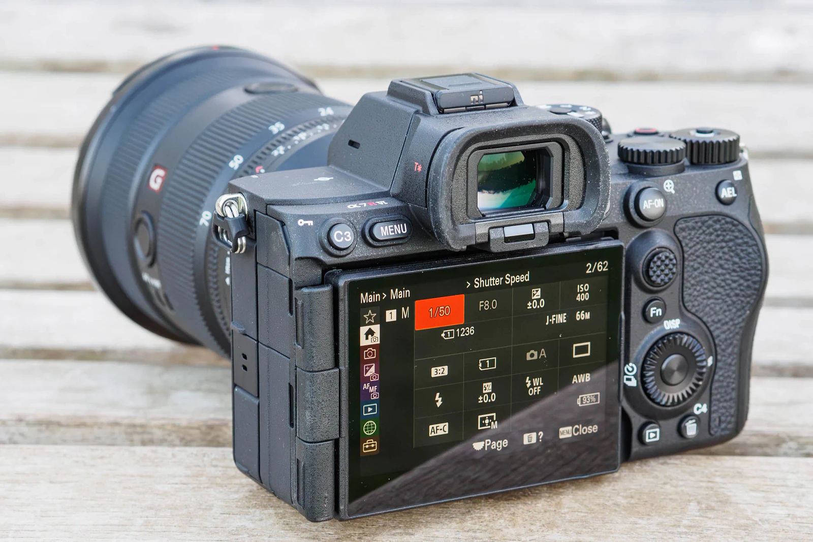 Sony Alpha A7R VI onscreen interface.