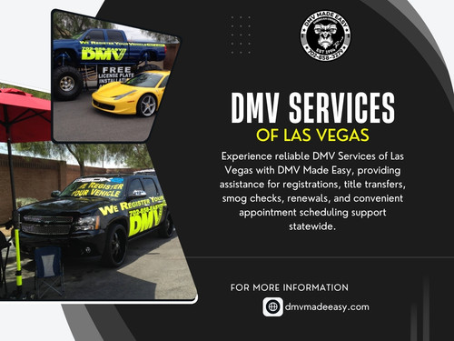Even if you have a confirmed dmv appointment las vegas, your actual waiting time can stretch simply because staff are handling complex cases ahead of you. This is where dmv services of nevada processes often get overloaded, especially during renewal seasons.

Click here for more information: https://dmvmadeeasy.com/dmv-services-las-vegas/

DMV Made Easy

Address: 8615 W Flamingo Rd, Las Vegas, NV 89147, United States
Phone Number: +17022413662
Find Us On Google Map : https://goo.gl/maps/BJNY18FeVELkd5ye8

Read Our Blog:
https://dmvmadeeasyvegas.blogspot.com/
https://dmvmadeeasyvegas.wixsite.com/dmv-made-easy
https://dmvmadeeasyvegas.yooco.org/

More Links:
https://bio.link/dmvmadeeasy
https://www.behance.net/dmvmadeeasyvegas
https://www.magcloud.com/user/dmvmadeeasy