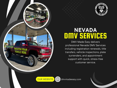 Most Nevada drivers assume that car registration nevada is a straightforward process—fill out a form, submit documents, and you’re done. But in reality, many people experience unexpected delays at nevada dmv service, often because of small steps they completely overlook.

Click here for more information: https://dmvmadeeasy.com/dmv-services-las-vegas/

DMV Made Easy

Address: 8615 W Flamingo Rd, Las Vegas, NV 89147, United States
Phone Number: +17022413662
Find Us On Google Map : https://goo.gl/maps/BJNY18FeVELkd5ye8

Read Our Blog:
https://dmvmadeeasyvegas.blogspot.com/
https://dmvmadeeasy.wordpress.com/
https://dmvmadeeasy.medium.com/

More Links:
https://beacons.ai/dmvmadeeasy
https://about.me/dmvmadeeasyvegas/
https://independent.academia.edu/dmvmadeeasy