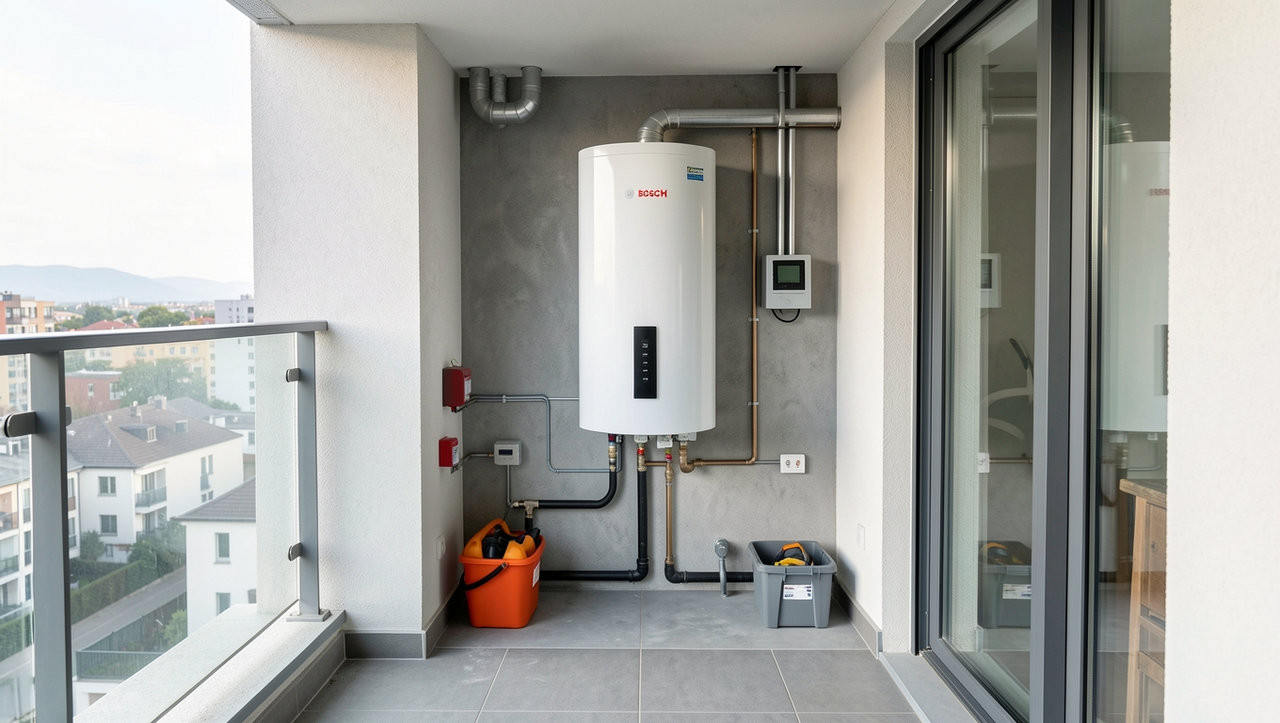 Размещение водонагревателя Bosch на утепленном балконе: нюансы установки и ремонта