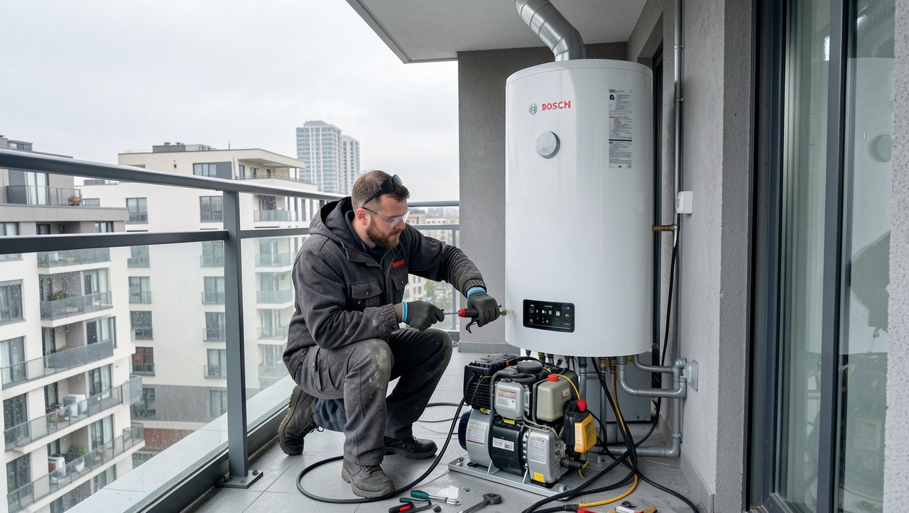 Размещение водонагревателя Bosch на утепленном балконе: нюансы установки и ремонта