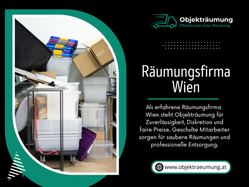 Ob essich um eineeinfacheRäumung Wien, einekomplexeHaushaltsauflösung WienodereinegroßflächigeObjekträumung Wienhandelt – Qualitätzeigtsichimmer in den gleichenEigenschaften: Zuverlässigkeit, Transparenz, Erfahrung und Nachhaltigkeit.

UnternehmenwieObjekträumungdemonstrieren, dasseinemoderneRäumungsfirma WiennichtnurRäumeleert, sondernauchVertrauenschafft, Umweltschützt und Kunden in jeder Phase professionellbegleitet.

Finden Sie uns auf Google Maps: https://share.google/1K87AZctPLClSLpIh

Kontakt : Objekträumung

Adresse: Lore-Kutschera-Weg 14, 1120 Wien, Österreich

Telefon: +436606783703

Lesen Sie unseren Blog:

https://objektraeumung.wixsite.com/objektraeumung

https://objektraeumung.mystrikingly.com/

https://objektraumung.jimdosite.com/

Weitere Links:

https://heylink.me/objektraeumung

https://objektraumung.quora.com/

https://www.reverbnation.com/objektraeumung