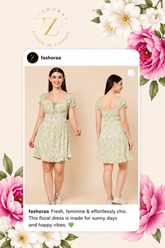 Green Floral Smocked Mini Dress with Tie-Front Detail.png