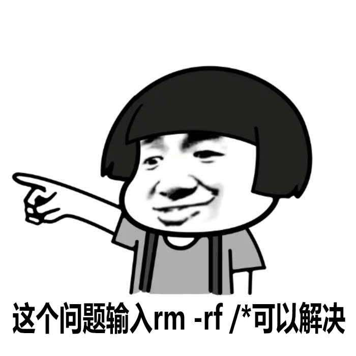 程序员系列表情：这个问题输入rm-rf可以解决