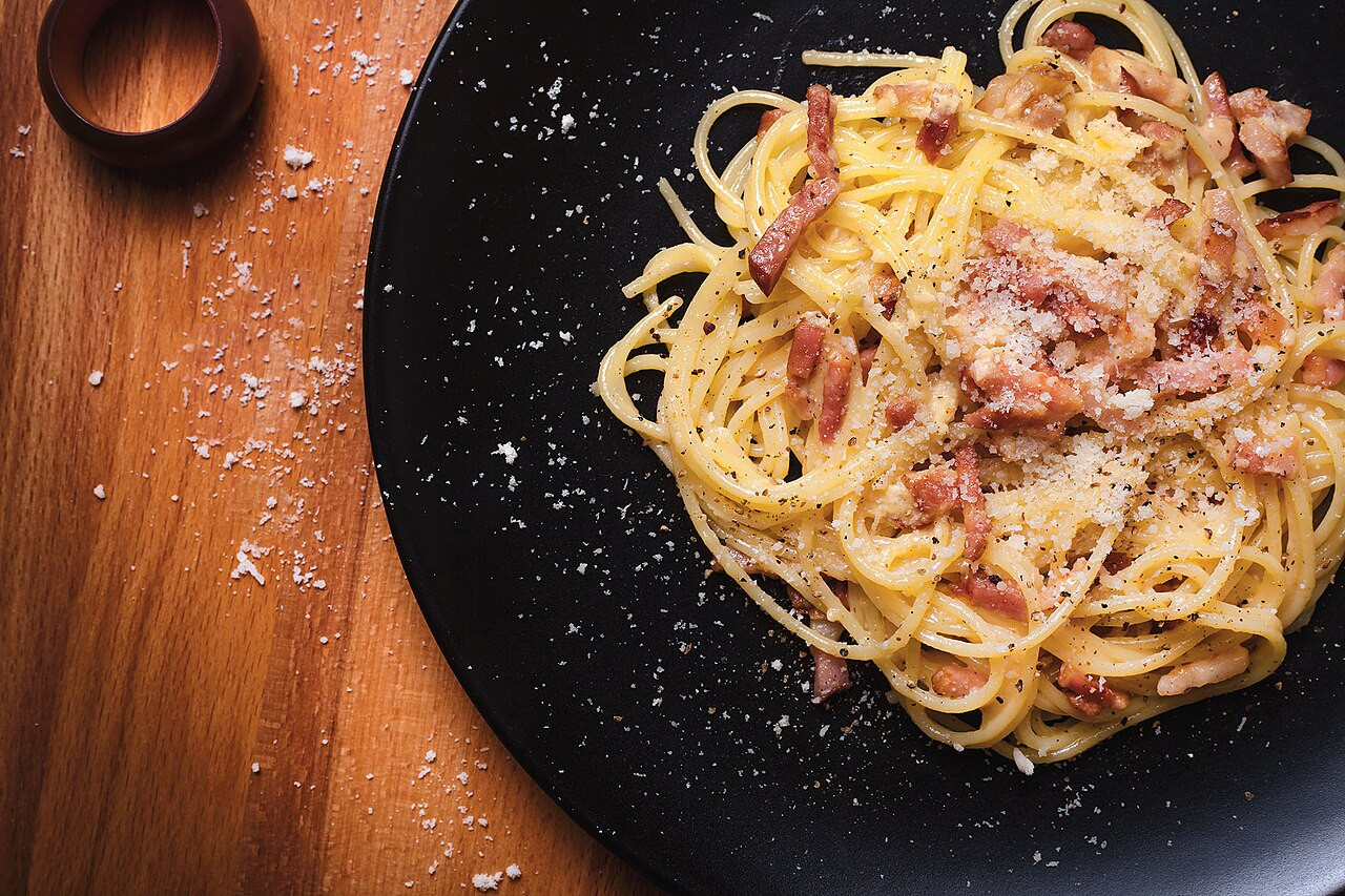 Finished pasta carbonara