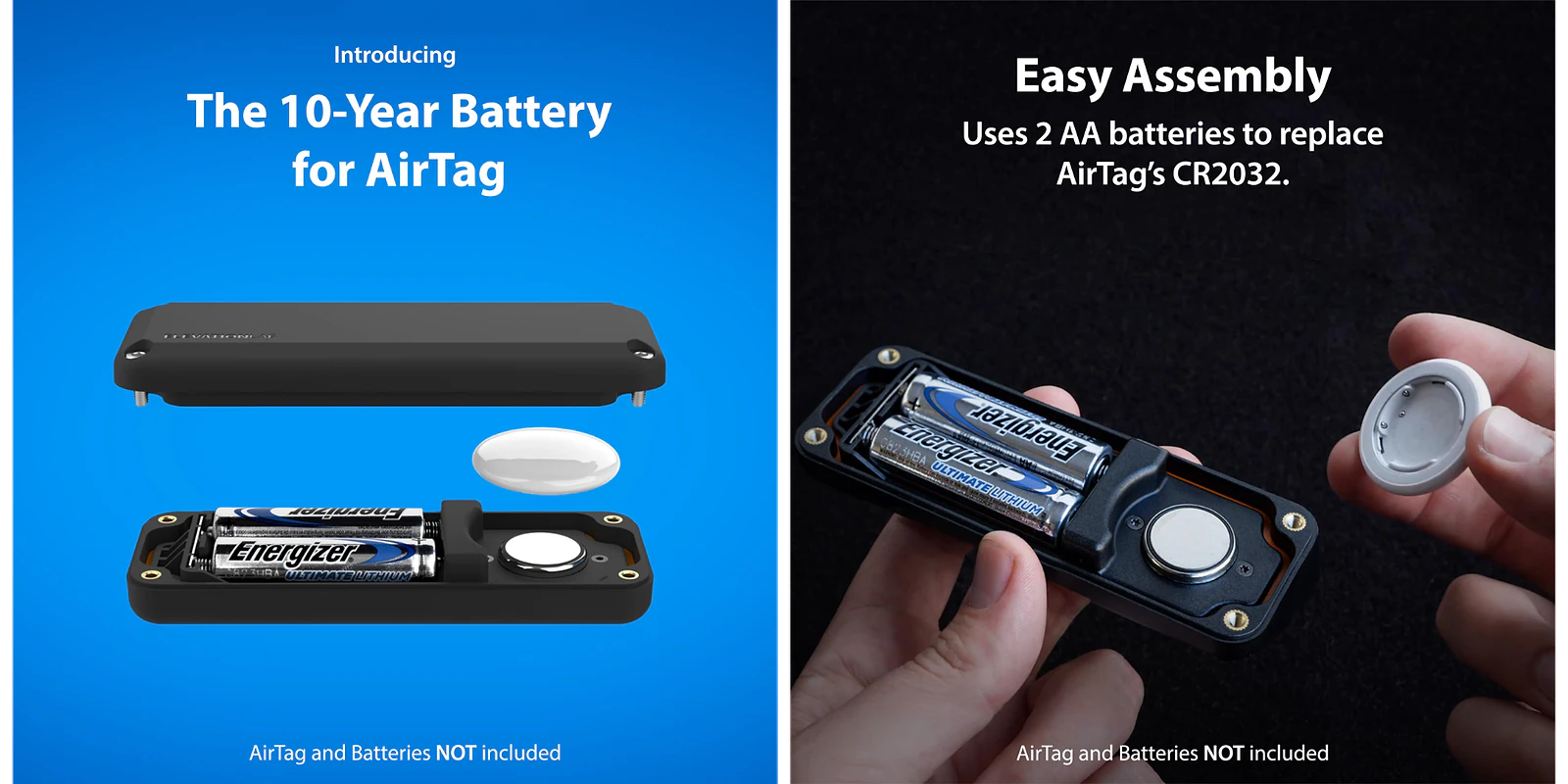 A hand holding a battery in a case