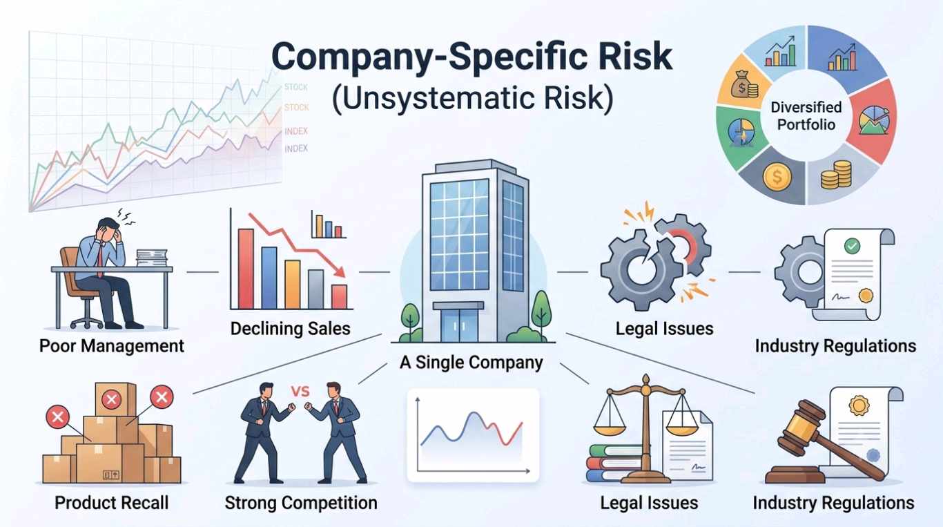 Company-Specific Risk or Unsystematic Risk explained with business risk factors
