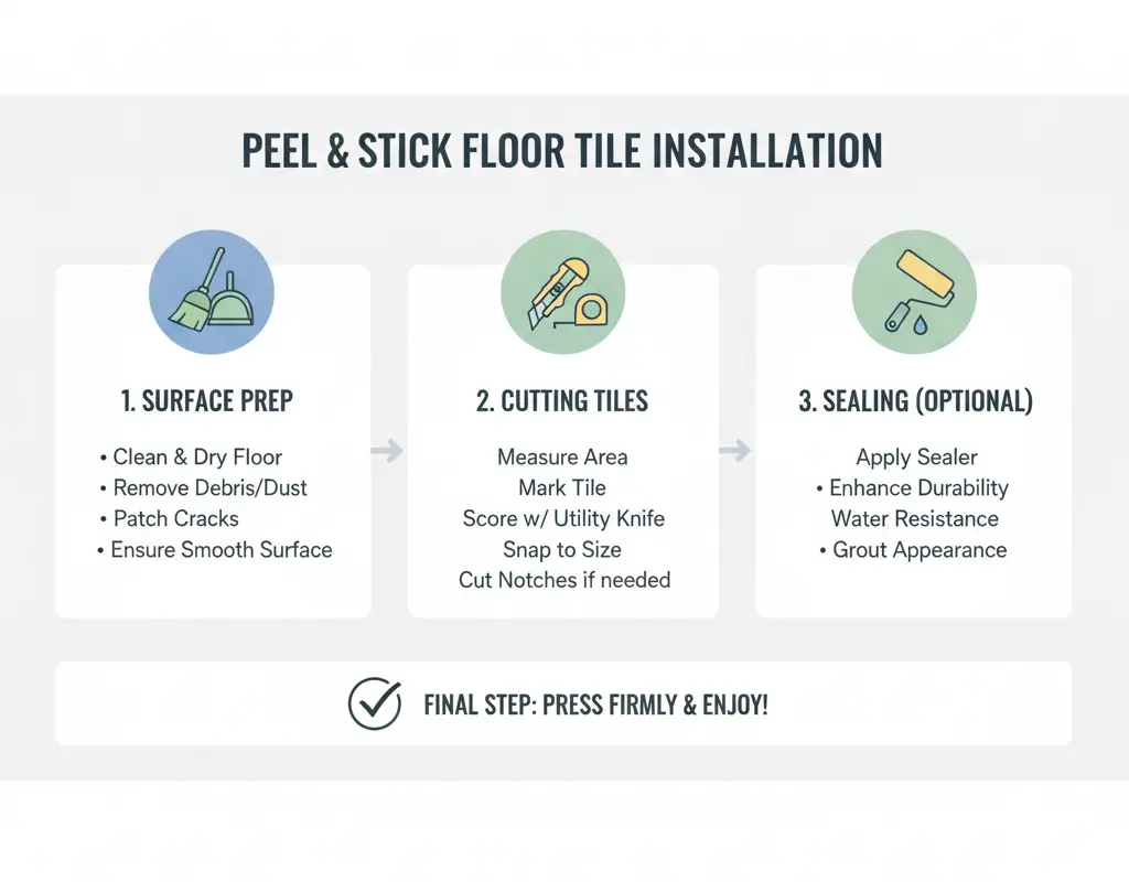 Peel and Stick Floor Tile installation guide