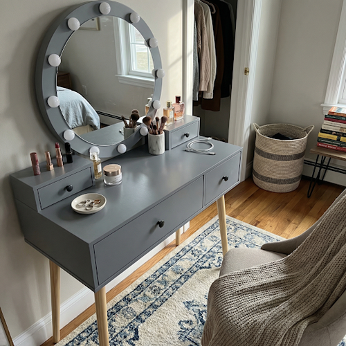 Professional Vanity Table with Mirror and Lights at Home.png