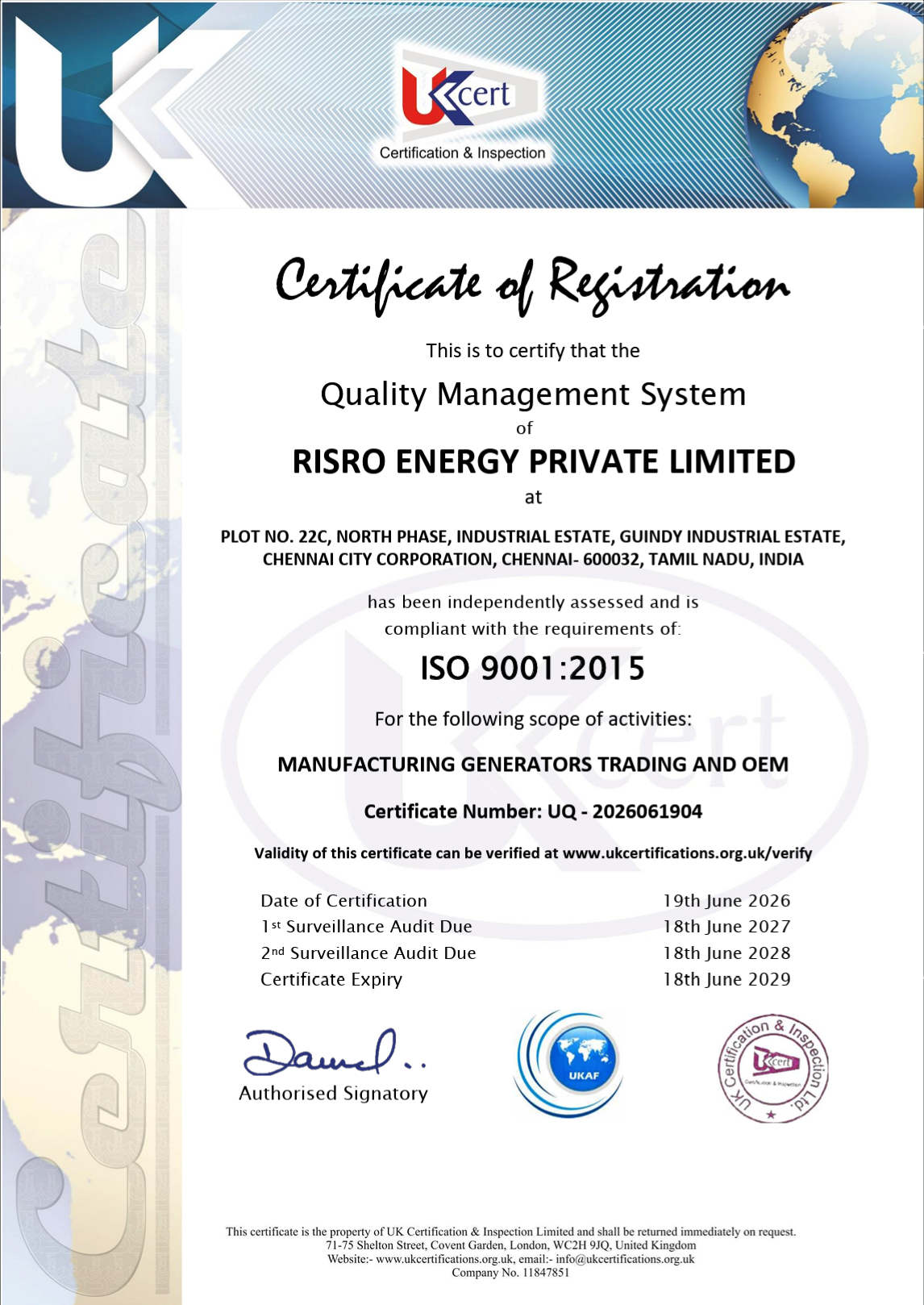 ISO Certification