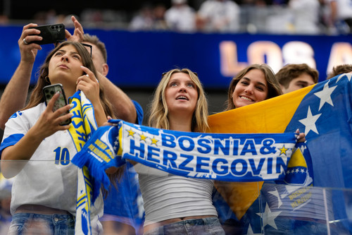 Fans of Bosnia wait for the World Cup Group B soccer match between Switzerland and Bosnia in Inglewo.jpg