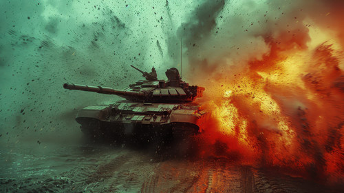 dark style war tank battlefield