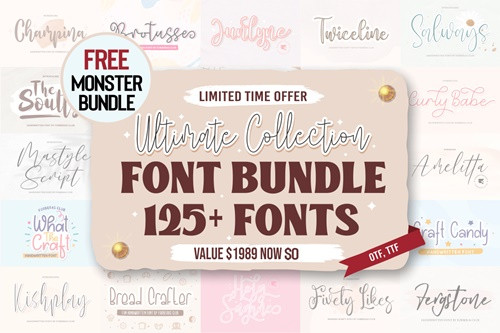 Free Ultimate Collection Font Bundle - 138 Premium Fonts