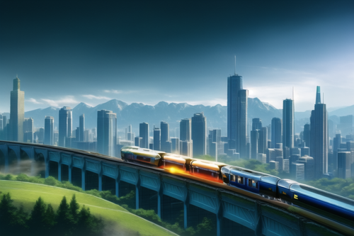 cyberpunk, field, train, mountain cliff, forest, city, train on bridge, fast train, black train, fut.png