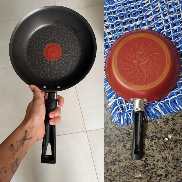 Frigideira Francesa Rochedo Limpa Fácil Vermelho 24cm