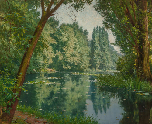 Henri Biva Midsummer Water Lilies (1848 1929) [4141 x 3378] t3 1l9r8ye.jpg