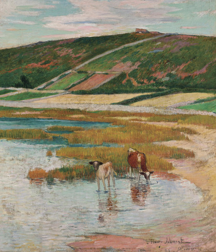 Henry Moret Cows at the Watering Hole (1893) t3 1l4uujo.jpg