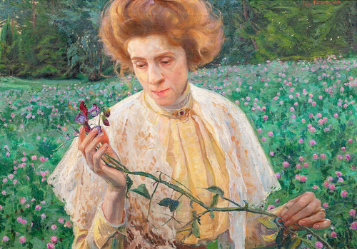Eugeniusz Kazimirowski Portrait of a Lady With a Vetch (c.1910) t3 1lijc0l.jpg