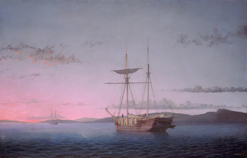Fitz Henry Lane Lumber Schooners at Evening on Penobscot Bay (1863) t3 1lqm7ca.jpg