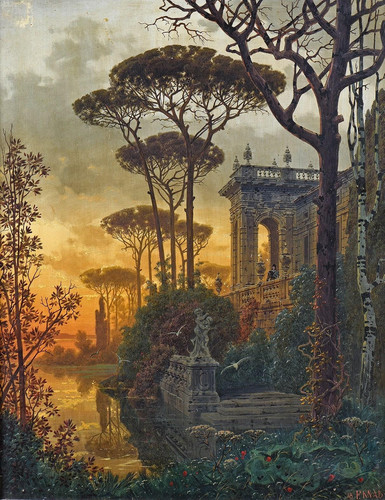 Ferdinand Knab Italian Palace at Dusk (1893) t3 1ljcn93.jpg