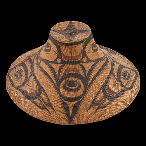 Basket hat with raven design Attributed to Isabella Edenshaw (weaver) and Charles Edenshaw (painter).jpg